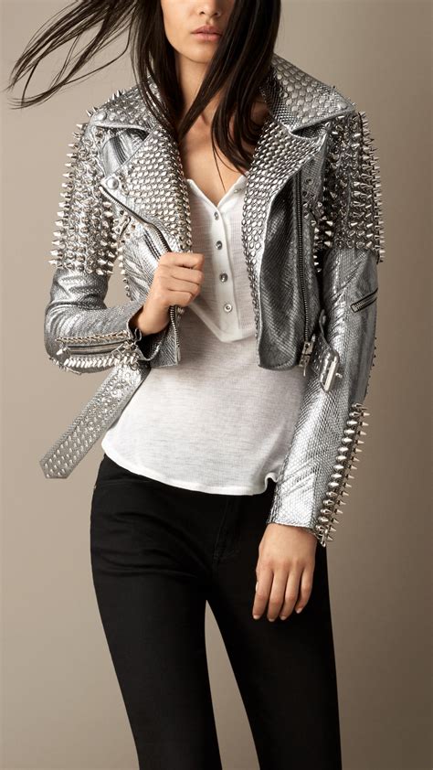 burberry leather white motorcycle jacket women|burberry python jacket cropped sale.